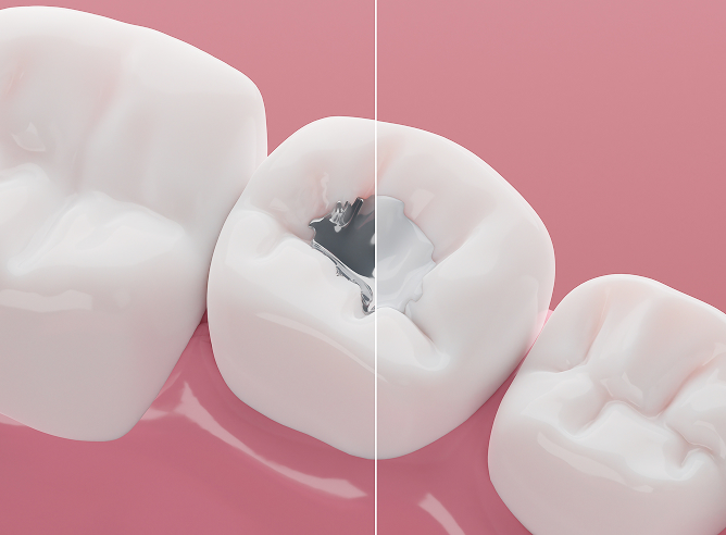 mercury vs white filling